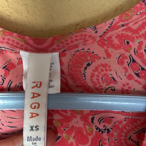 RAGA Boho Printed Tie Front Romper Nidhi Pink Paisley. XS - Picture 2 of 6